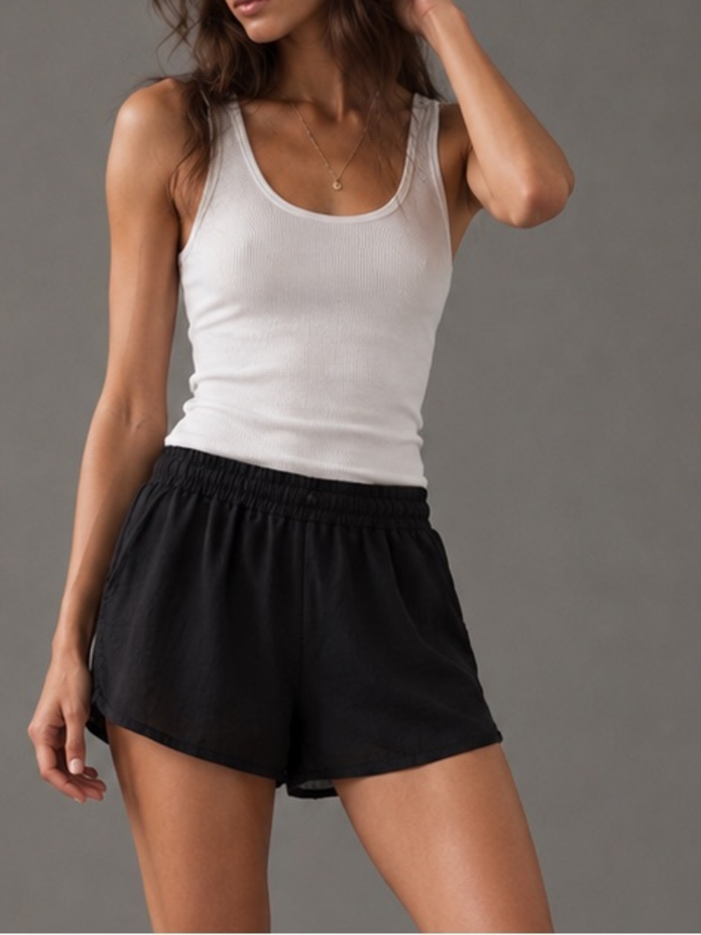 Princess Polly Black Linen-Look Pull-On Shorts US 8